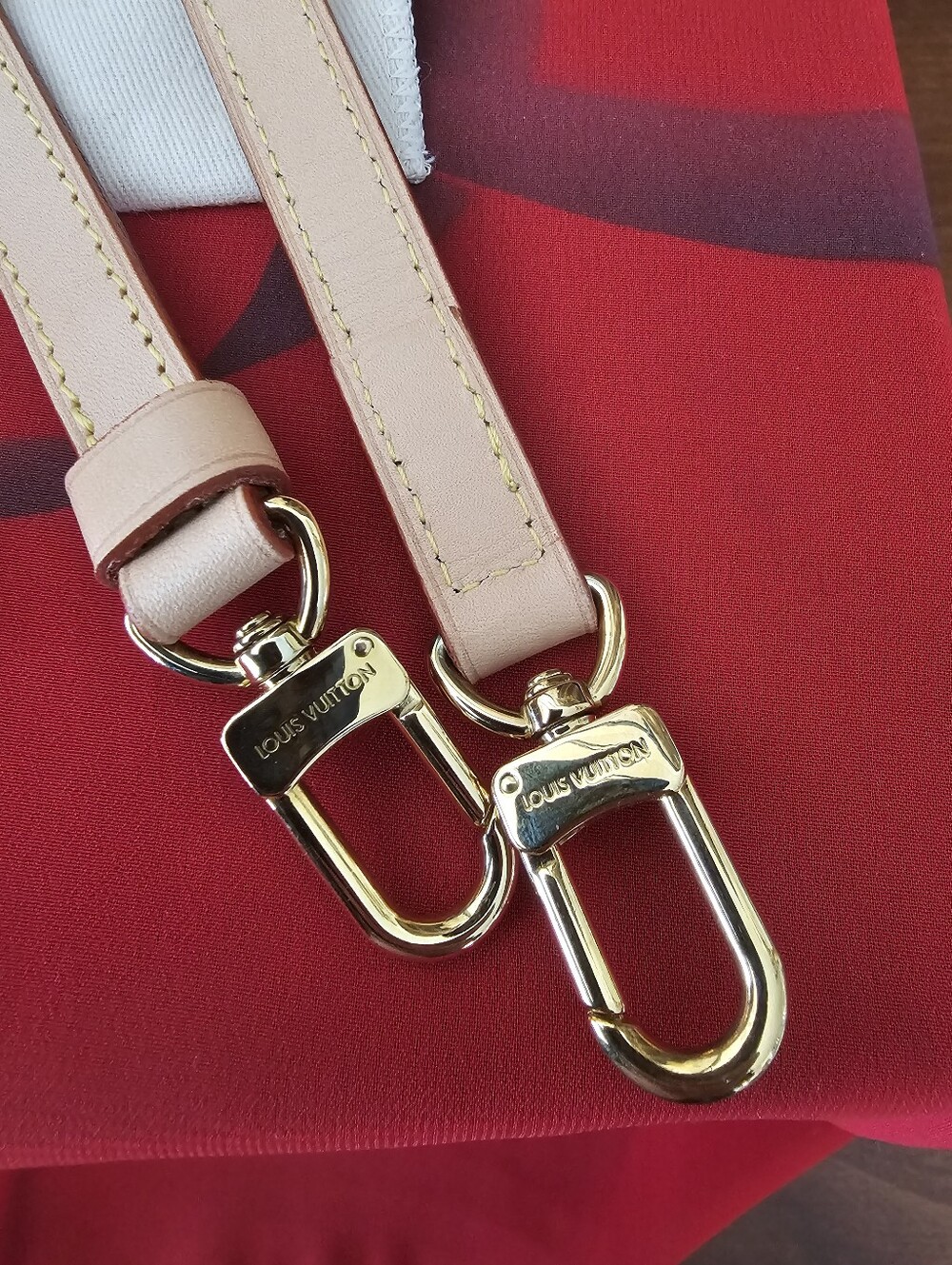 💯 AUTHENTIC LOUIS VUITTON NATURAL VACHETTA LEATHER STRAP WITH GOLD HARDWARE - Picture 3 of 3